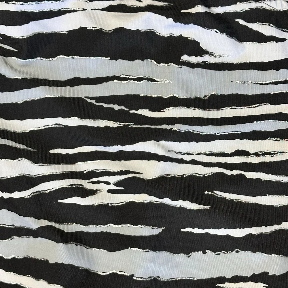 Magicsuit Black White Zebra Metallic Stripe 1 PC Swimsuit Modest Soft Cup 16